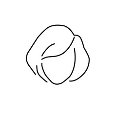 Woman wig line outline icon