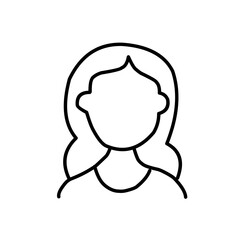 Woman wig line outline icon