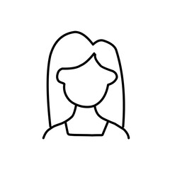 Woman wig line outline icon