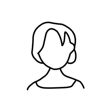 recommend clip art: Woman wig line outline icon