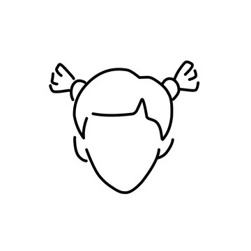 recommend clip art: Woman wig line outline icon