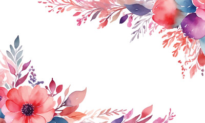 A frame of flowers with a white background that says spring