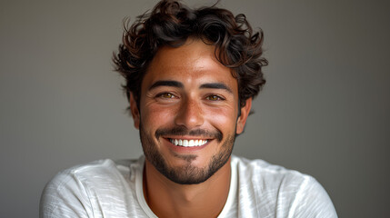 Fototapeta premium A man with a beard and a smile on his face
