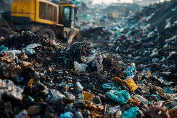 Waste landfill illustration created with Generative AI