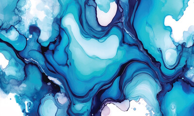 Soft blue alcohol ink background abstract fluid art painting