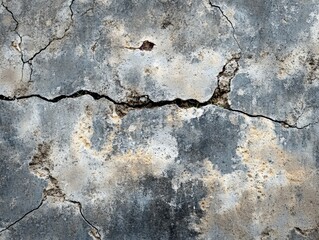 Obraz premium Hyper-Detailed Macro Photography of a Cracked and Stained Concrete Surface, Showing the Texture and Imperfections of the Material.