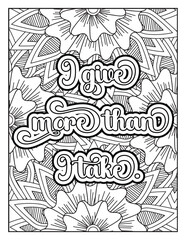 Positive quote coloring page for kids. Motivational Swear word. Inspirational quote coloring page for adults. Motivational quote coloring page. Affirmative quote coloring page. Motivational typography