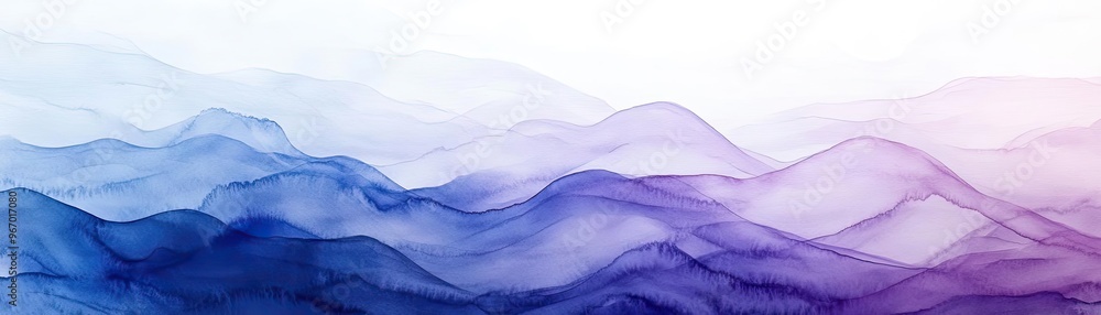 Poster abstract gradient waves in soft blue and purple tones create a serene atmosphere, perfect for backgr