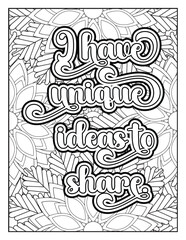 Positive quote coloring page for kids. Motivational Swear word. Inspirational quote coloring page for adults. Motivational quote coloring page. Affirmative quote coloring page. Motivational typography