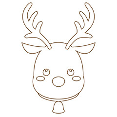 シンプルなトナカイの線画イラスト