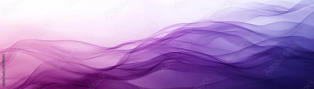 Poster A vibrant blend of purple and pink waves creating a calming abstract background suitable for various design projects.