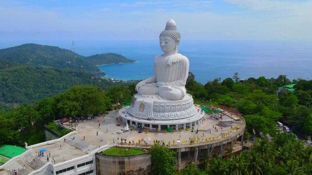Big White Buddha Phuket Landmark of Thailand Copy the area above the sky.