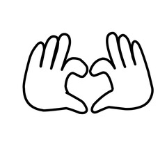 Heart in hand line icon