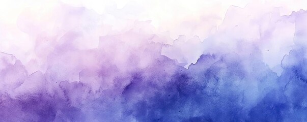 Fototapeta premium A serene watercolor gradient featuring soft hues of purple and blue, perfect for backgrounds, designs, and artistic projects.