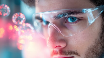 A scientist working in a laboratory, using cutting edge technology to push boundaries.