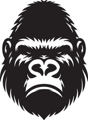 gorilla head silhouette vector art