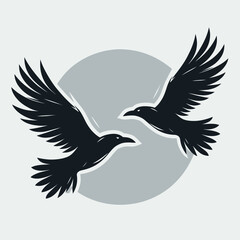 Obraz premium minimalistic design of two stylized birds and animals