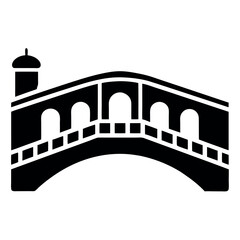 Rialto bridge icon vector art illustration
