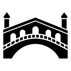 Rialto bridge icon vector art illustration