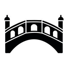 Rialto bridge icon vector art illustration