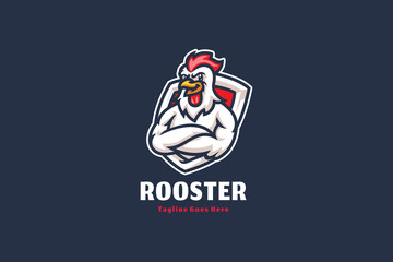 Rooster  logo illustration vector Design template