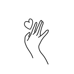 Hand with love icon vector illustration