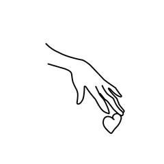 Hand with love icon vector illustration