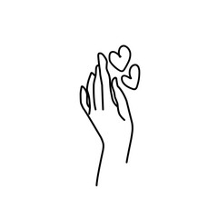Hand with love icon vector illustration