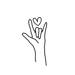Hand with love icon vector illustration