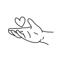 Hand with love icon vector illustration