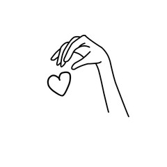 Hand with love icon vector illustration