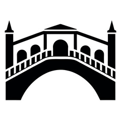 Rialto bridge icon vector art illustration