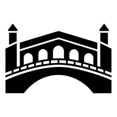 Rialto bridge icon vector art illustration