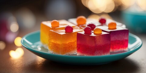 Deliciously sweet and colorful gelatin dessert.
