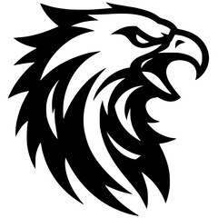 Angry eagle logo silhouette