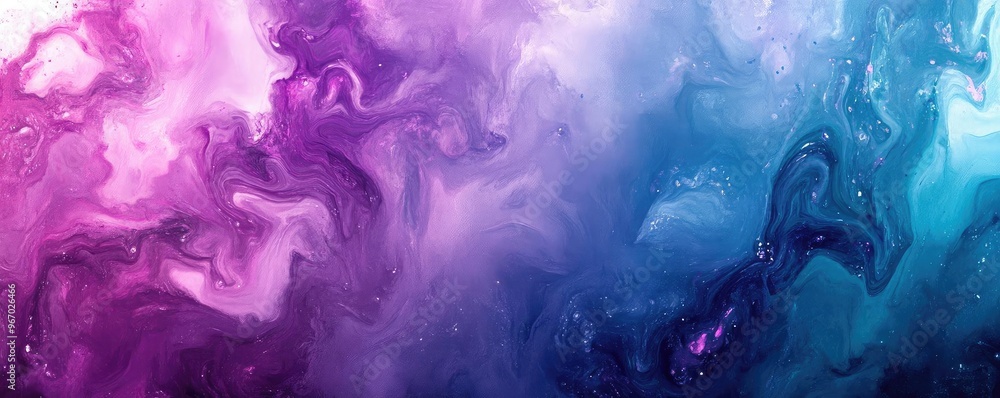 Poster a vibrant abstract background featuring swirling patterns of purple and blue hues, perfect for creat