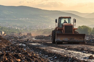 Waste landfill illustration created with Generative AI