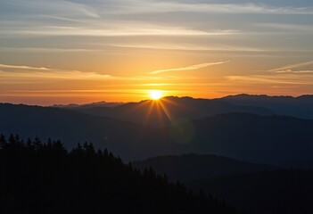 Obraz premium sunset over the mountains
