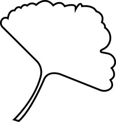 Gingko Leaf Silhouette icon, Plant Leaf Icon Graphic Design vector template elements design, Gingko Flat Design Naturopathy Icons, Herbal Treatments Spa, isolated on transparent background,