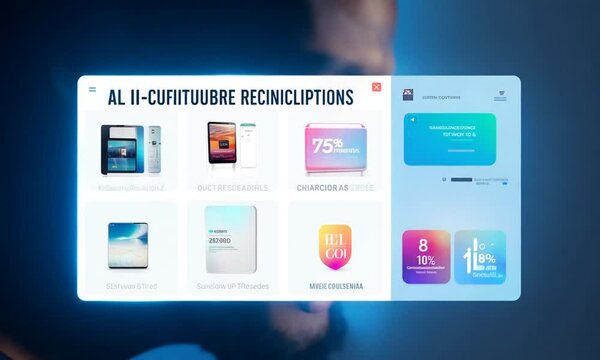Close-Up of AI-Driven E-Commerce Recommendation Engine