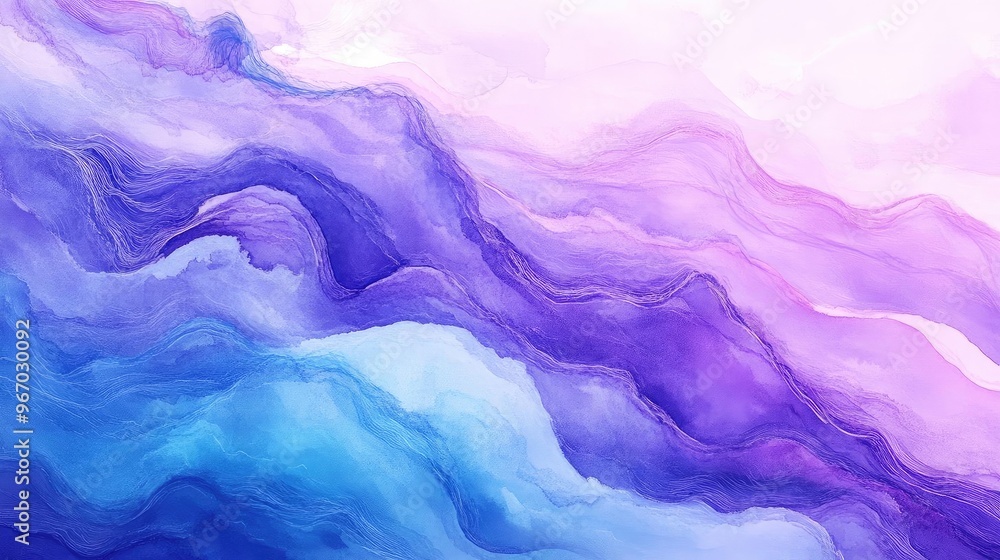 Aufkleber a serene abstract background featuring flowing shades of blue and purple, creating a calming and art