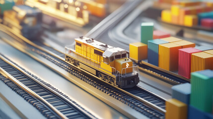 Online delivery logistics service, with mobile rail transportation, global logistics, and cargo trains