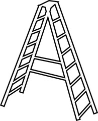 Ladder Icon silhouette Flat Graphic Design Stairs icons, Premium Quality vector template Design Element , isolated on transparent background, used for home construction, mobile app, web site or ui.