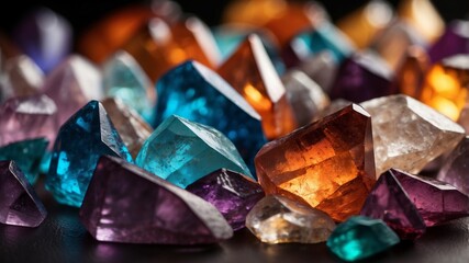 crystals Background gemstones colorful beautiful.