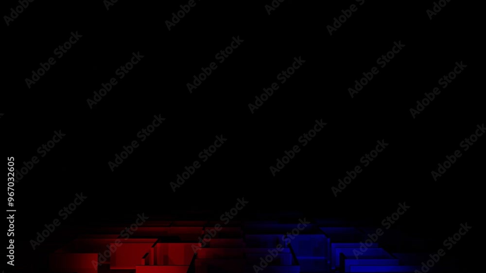 Poster endless forward movement through abstract wireframe tunnel with purple and blue lights 3d render loo
