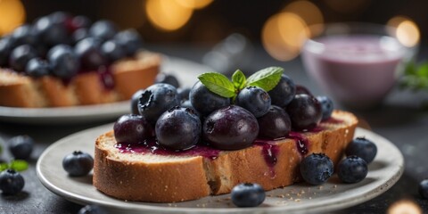 Delicious Blueberry Toast a perfect blend of sweet and savory.