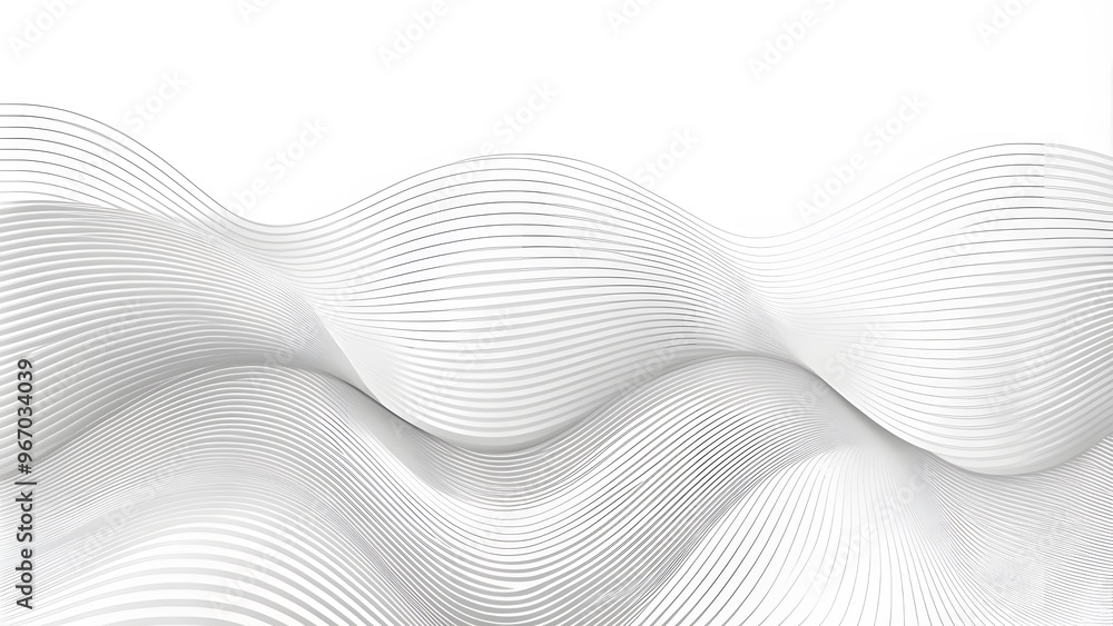 Poster wave flowing liquid line abstract background. black and white design 3d lines in perspective, curve 