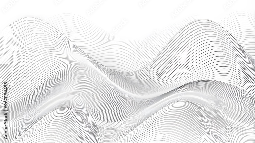 Poster wave flowing liquid line abstract background. black and white design 3d lines in perspective, curve 
