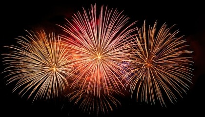 Fototapeta premium new year Fireworks on black Background