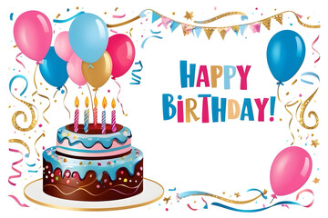 Minimalist Happy Birthday greeting card design